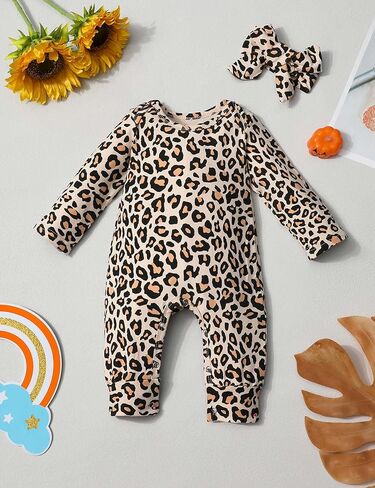 ملابس Von kilizo للفتيات الصغيرات، ملابس لطيفة للأطفال حديثي الولادة مُزينة بنقشة الزهور للفتيات، بدلة رومبير للبنات مطبوع عليها حروف in Kuwait