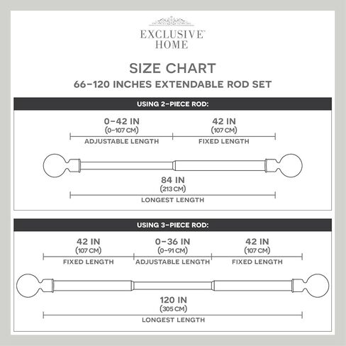 Exclusive Home White Mosaic 1" Curtain Rod and Coordinating Finial Set, Matte Silver, Adjustable 36"-72" in Kuwait