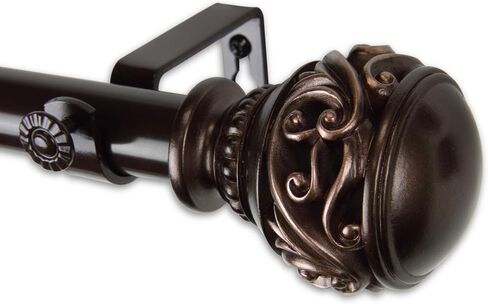 Rod Desyne 1" Isabella Curtain Rod, 66-120 inch, Satin Nickel in Saudi Arabia