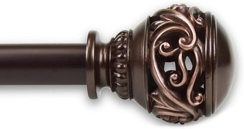 Rod Desyne 1" Isabella Curtain Rod, 66-120 inch, Satin Nickel in Saudi Arabia