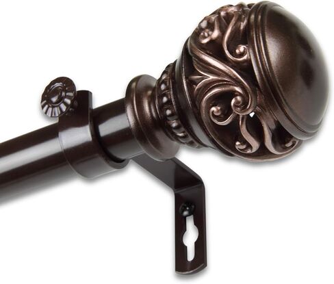 Rod Desyne 1" Isabella Curtain Rod, 66-120 inch, Satin Nickel in Saudi Arabia