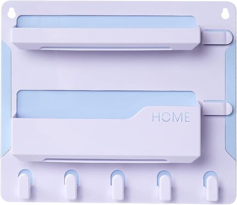 JUMEIHUI Bedside Shelf Wall Mount, Adhesive Bedside Shelf Accessories Organizer with Hooks and Cable Clips,Dorm Bedside Wall Storage for Phone, Remote, Earphone, Kindle,Plastic(White) in Saudi Arabia