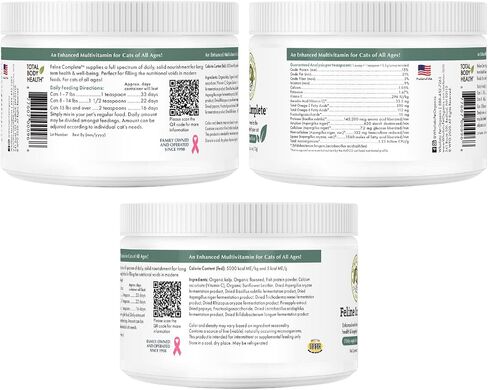 Wholistic Pet Organics Feline Complete: مسحوق الفيتامينات المتعددة للقطط - 8 أونصة - مكملات دعم المناعة للقطط - مضادات الأكسدة - نكهة اليقطين العضوية (اليقطين العضوي، 8 أونصة) in Kuwait