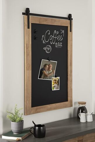 Kate and Laurel Samuels Wood Framed Wall Chalkboard, 24x36, Rustic Brown/Black in Kuwait