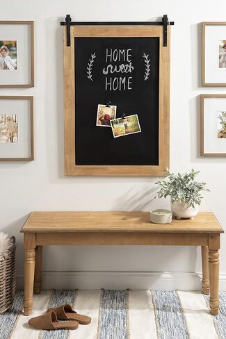 Kate and Laurel Samuels Wood Framed Wall Chalkboard, 24x36, Rustic Brown/Black in Kuwait