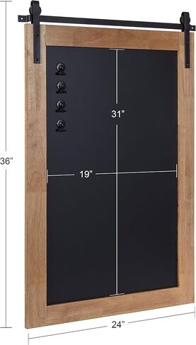 Kate and Laurel Samuels Wood Framed Wall Chalkboard, 24x36, Rustic Brown/Black in Kuwait