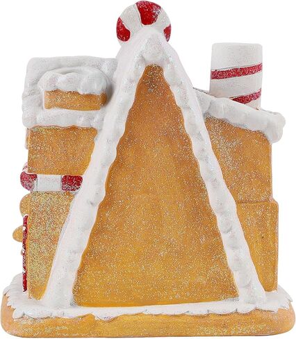 Lulu Home Christmas Gingerbread House Backflow Incense Holder, Lighted Resin Joy Village House with Gingerbread Man, Glittered Light Up Mantel Sill Table Centerpieces for Winter Indoor Decor in Kuwait