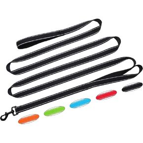 10 FT Traffic Leash with 2 Handle Dog Leash Reflective, Easy Control Training Walking Nylon Two-Double Handle Dog Leash for Large Medium Dogs and Pullers (Black)