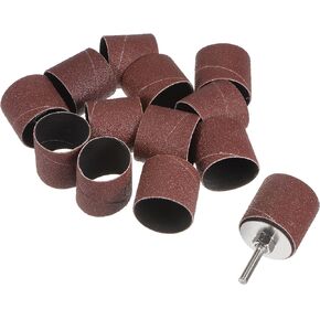 uxcell 12 Pcs 1-1/2 Inch Sanding Sleeves Sandpaper Set 80 Grit with 1 Inch Drum Mandrels for Rotary Tools in Kuwait