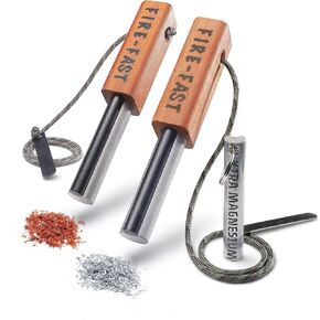 Fire-Fast Trekker. Best Emergency Waterproof Survival Fire Starter. Magnesium and Euro Fire Steel Ferro Rod. Compact Durable Tool for Bushcraft, Camping, Backpacking, Hiking, Hunting, or Bug Out Bag in Saudi Arabia