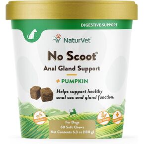 NaturVet No Scoot Stool and Bowel Supplement for Dogs - 120 Soft Chews in Saudi Arabia
