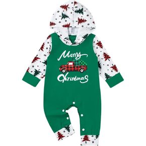 ملابس ماي فيرست كريسماس للرضع للأطفال الأولاد والبنات بأكمام طويلة وقلنسوة in Kuwait