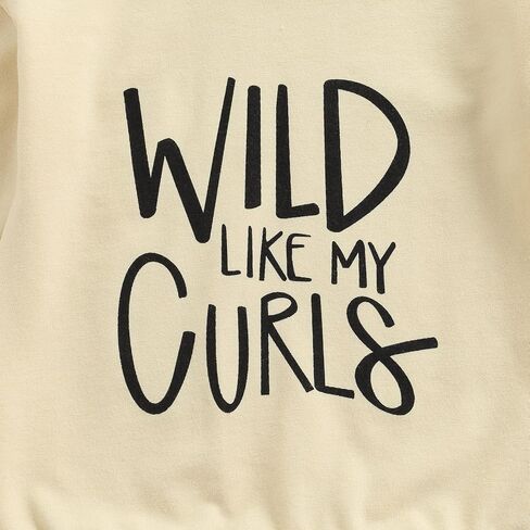 Toddler Baby Girls Tops WILD LIKE MY CURLS Sweatshirt Sweater Long Sleeve Shirt Girl Fall Winter Clothes in Kuwait