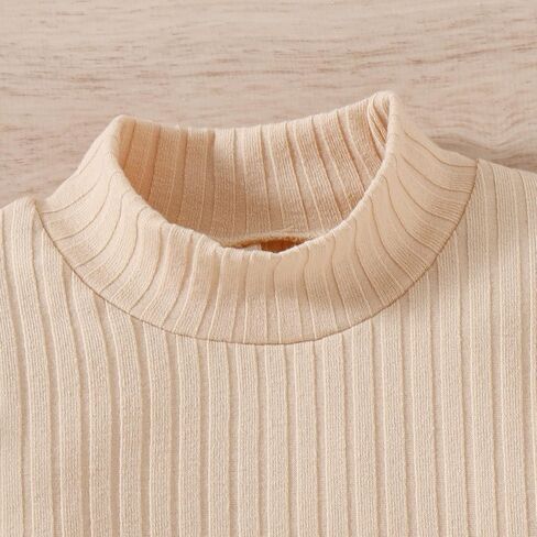 Toddler Girl Fall Clothes Baby Turtleneck Solid Knitted Pullover Top A-Line Button Mini Skirt Set Girls 2Pcs Oufits in Saudi Arabia