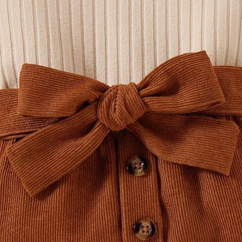 Toddler Girl Fall Clothes Baby Turtleneck Solid Knitted Pullover Top A-Line Button Mini Skirt Set Girls 2Pcs Oufits in Saudi Arabia