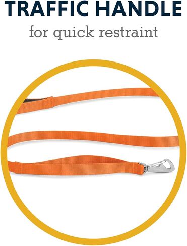 Ruffwear Dog Lead, Strong and Lightweight, All Size Breeds, Length: 1.5 m (5 ft), Width: 20 mm (0.75 in), Orange Poppy, Front Range Leash, 4075-801 in Kuwait