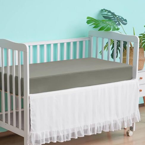 david's kids Waterproof Crib Sheets Fitted 2 Pack, Ultra Soft Breathable Crib Mattress Protector for Boys Girls Neutral, Fit Standard Crib Mattress and Toddler Mattresses, Black in Saudi Arabia