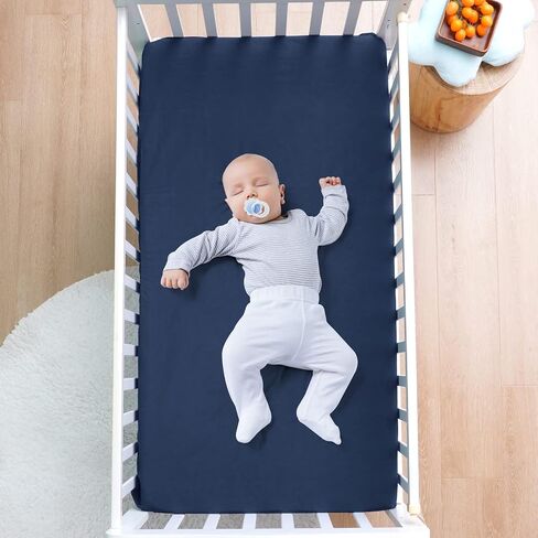 david's kids Waterproof Crib Sheets Fitted 2 Pack, Ultra Soft Breathable Crib Mattress Protector for Boys Girls Neutral, Fit Standard Crib Mattress and Toddler Mattresses, Black in Saudi Arabia