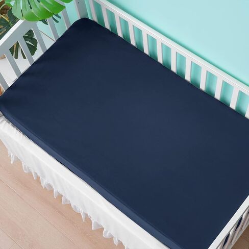 david's kids Waterproof Crib Sheets Fitted 2 Pack, Ultra Soft Breathable Crib Mattress Protector for Boys Girls Neutral, Fit Standard Crib Mattress and Toddler Mattresses, Black in Saudi Arabia