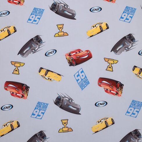 Disney Cars Fitted Crib Sheet 100% Soft Breathable Microfiber, Baby Sheet, Fits Standard Size Crib Mattress 28in x 52in, Gray in Kuwait