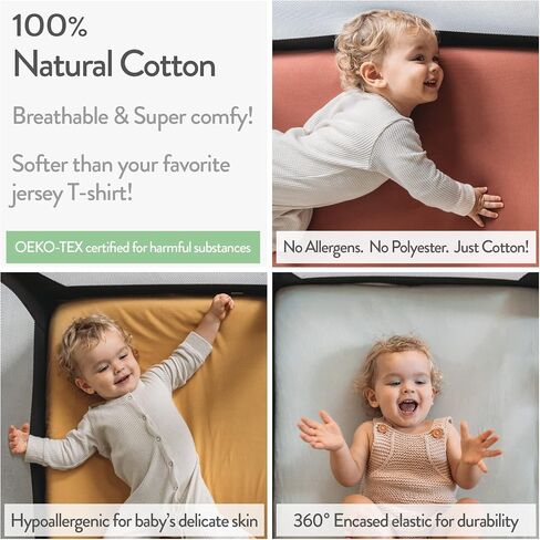 Joey + Joan Fitted Crib Sheets 28 x 52 – Compatible with Standard Crib Mattress and Toddler Bed – 100% Jersey Cotton – Light + Dark Sage Green – 2 Pack in Saudi Arabia