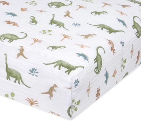 aden + anais Essentials Classic Crib Sheet, 100% Cotton Muslin, Super Soft, Breathable, Tailored Snug Fit, Solid White in Saudi Arabia