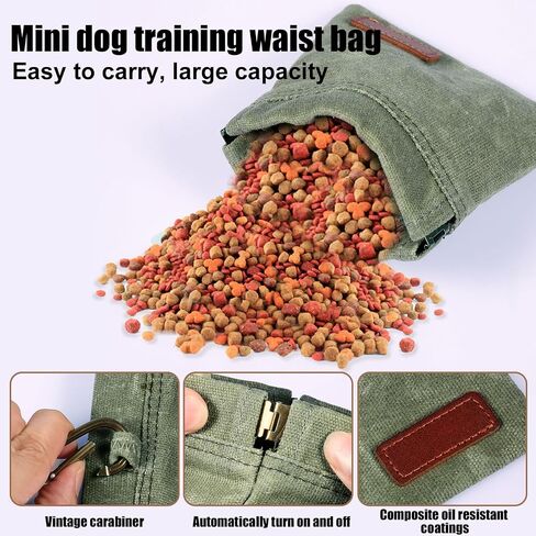SAVITA Small Dog Treat Pouch, Puppy Training Treat Bag Waterproof Portable Dog Treat Pouch with Clip Dog Treat Training Pouch for Pet Travel Daily Outdoor Use (Brown) in Saudi Arabia