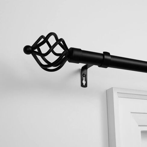 Exclusive Home Torch 1" Indoor/Outdoor Curtain Rod and Finial Set, Matte Bronze, Adjustable 84"-160" in Saudi Arabia