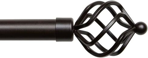 Exclusive Home Torch 1" Indoor/Outdoor Curtain Rod and Finial Set, Matte Bronze, Adjustable 84"-160" in Kuwait