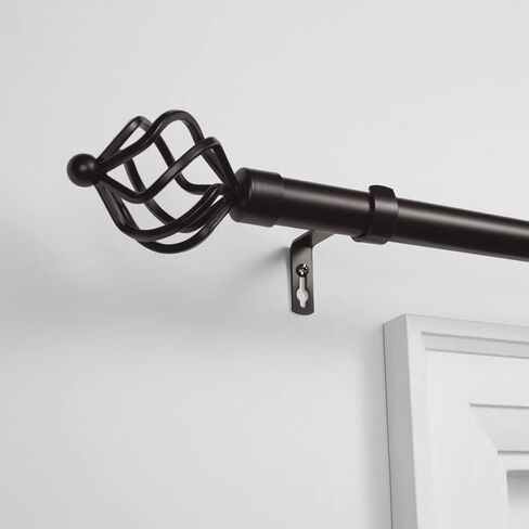Exclusive Home Torch 1" Indoor/Outdoor Curtain Rod and Finial Set, Matte Bronze, Adjustable 84"-160" in Kuwait