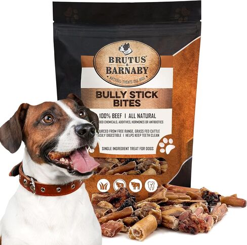 BRUTUS & BARNABY Bully Stick Bites - Grass Fed Low Odor Bully Stick Bites- All Natural and Grain Free (2lb) in Kuwait