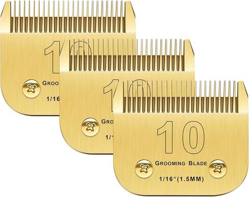Andis/Oster A5/Wahl KM-10 Series Compatible 5PCS Detachable Dog Clipper Blades (Gold-#10, 30, 4FC, 5FC, 7FC) in Saudi Arabia