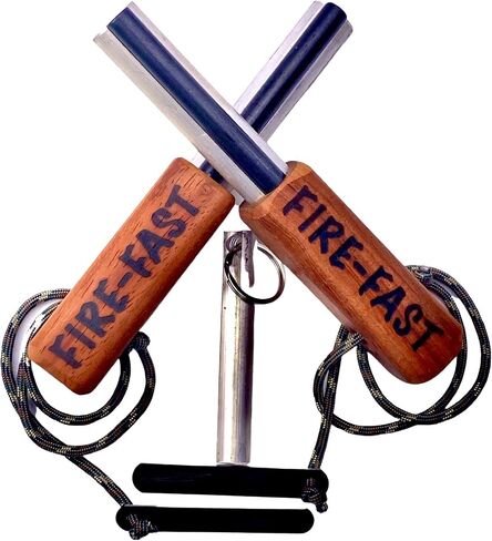 Fire-Fast Trekker. Best Emergency Waterproof Survival Fire Starter. Magnesium and Euro Fire Steel Ferro Rod. Compact Durable Tool for Bushcraft, Camping, Backpacking, Hiking, Hunting, or Bug Out Bag in Kuwait