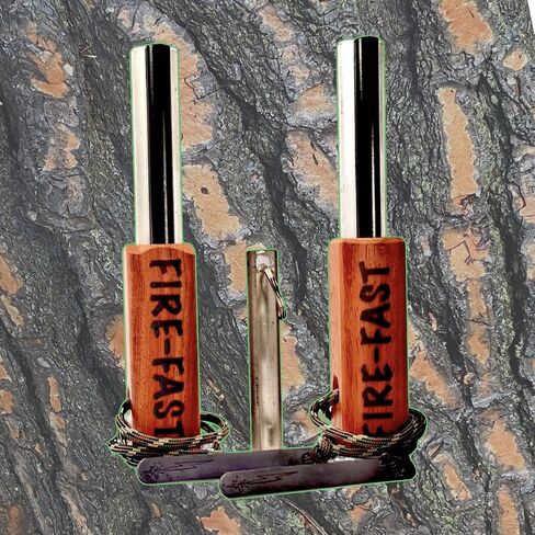 Fire-Fast Trekker. Best Emergency Waterproof Survival Fire Starter. Magnesium and Euro Fire Steel Ferro Rod. Compact Durable Tool for Bushcraft, Camping, Backpacking, Hiking, Hunting, or Bug Out Bag in Kuwait