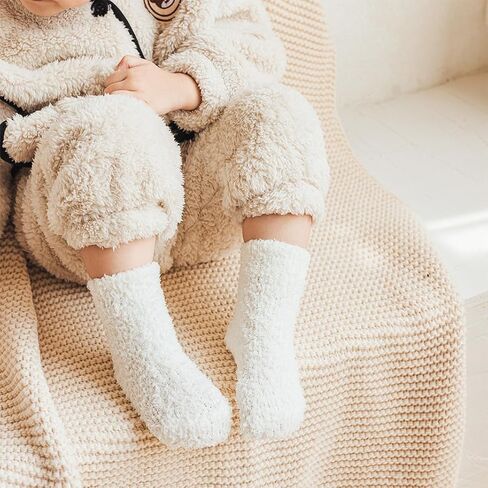 جوارب أطفال من MOMSMENU جوارب شتوية دافئة مضادة للانزلاق للأطفال للجنسين ناعمة 5 أزواج للأطفال البنات 0-5T in Kuwait