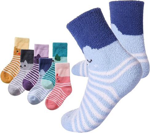 أطفال بنين بنات جوارب غامضة مع قبضة الأطفال الصغار عدم الانزلاق النعال لينة دافئة مريحة الشتاء رقيق الجوارب in Kuwait