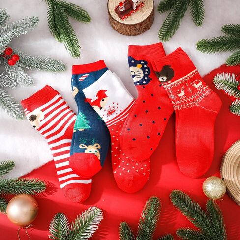 Suhine 30 Pairs Kids Christmas Fuzzy Socks Bulk Winter Cotton Socks Christmas Gift for Unisex Toddler Children in Saudi Arabia