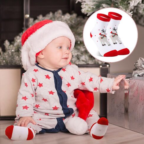 Suhine 30 Pairs Kids Christmas Fuzzy Socks Bulk Winter Cotton Socks Christmas Gift for Unisex Toddler Children in Saudi Arabia