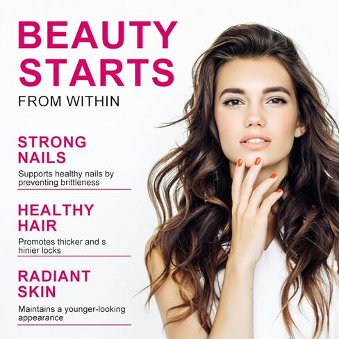 TheraSuva Biotin 3000MCG + Collagen 200MG + فيتامين C 50MG لكل جرعة كبسولات هلامية! يعزز الشعر الصحي والبشرة الجميلة ودعم الأظافر! 120 كبسولة، تكفي 60 يومًا in Kuwait