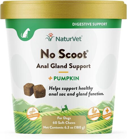 NaturVet No Scoot Stool and Bowel Supplement for Dogs - 120 Soft Chews in Kuwait