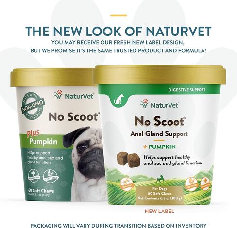 NaturVet No Scoot Stool and Bowel Supplement for Dogs - 120 Soft Chews in Kuwait