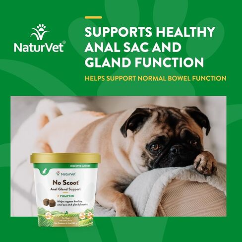 NaturVet No Scoot Stool and Bowel Supplement for Dogs - 120 Soft Chews in Kuwait