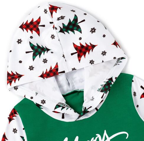 ملابس ماي فيرست كريسماس للرضع للأطفال الأولاد والبنات بأكمام طويلة وقلنسوة in Kuwait