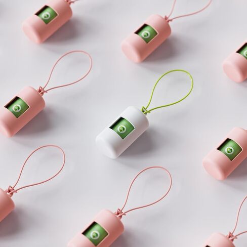 Dog Water Bottle Bowl and Dog Poop Bag Dispenser Holder with 1 Roll Bag for Pets Outdoor Walking, Hiking, Traveling (White Green-12OZ) in Kuwait