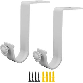 4 Pack Ceiling Curtain Rod Bracket Single Curtain Rod Holders for 1 Inch Drapery Rod Heavy Duty Curtain Rod Brackets for Living Room Bedroom White in Kuwait