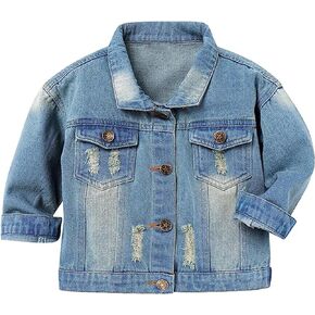 Admireme Baby Boys Girls Denim Jacket Kids Toddler Button Down Jeans Jacket Top Coat Outerwear Casual Clothes