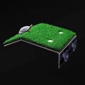 DoubleWood Lawn Turtle Basking Platform Turtle Resting Basking Platform, Simulation Grass Turtle Ramp for Turtle Tank, for Small Reptile Frog Terrapin (Large) in Saudi Arabia
