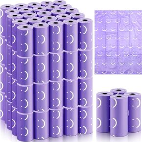 Wowangce 1500 Count Disposable Diaper Bags for Baby Diaper Sacks Baby Powder Scent Diaper Disposal or Pet Waste Bags, 100 Rolls(Aquamarine)