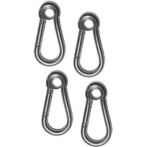 US STAINLESS 4 Pieces Stainless Steel 316 Spring Hook with Eyelet Carabiner 5/16" (8mm) Marine Grade in Kuwait