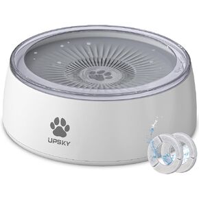 UPSKY 3L الكلب وعاء الماء 101oz كبير لا تسرب وعاء الكلب مع حصيرة التغذية البطيئة، سبلاش والدليل على موزع المياه الحيوانات الأليفة مع المرشحات، وعاء الشرب البطيء مركبة محمولة السفر وعاء الماء للكلاب والقطط in Kuwait